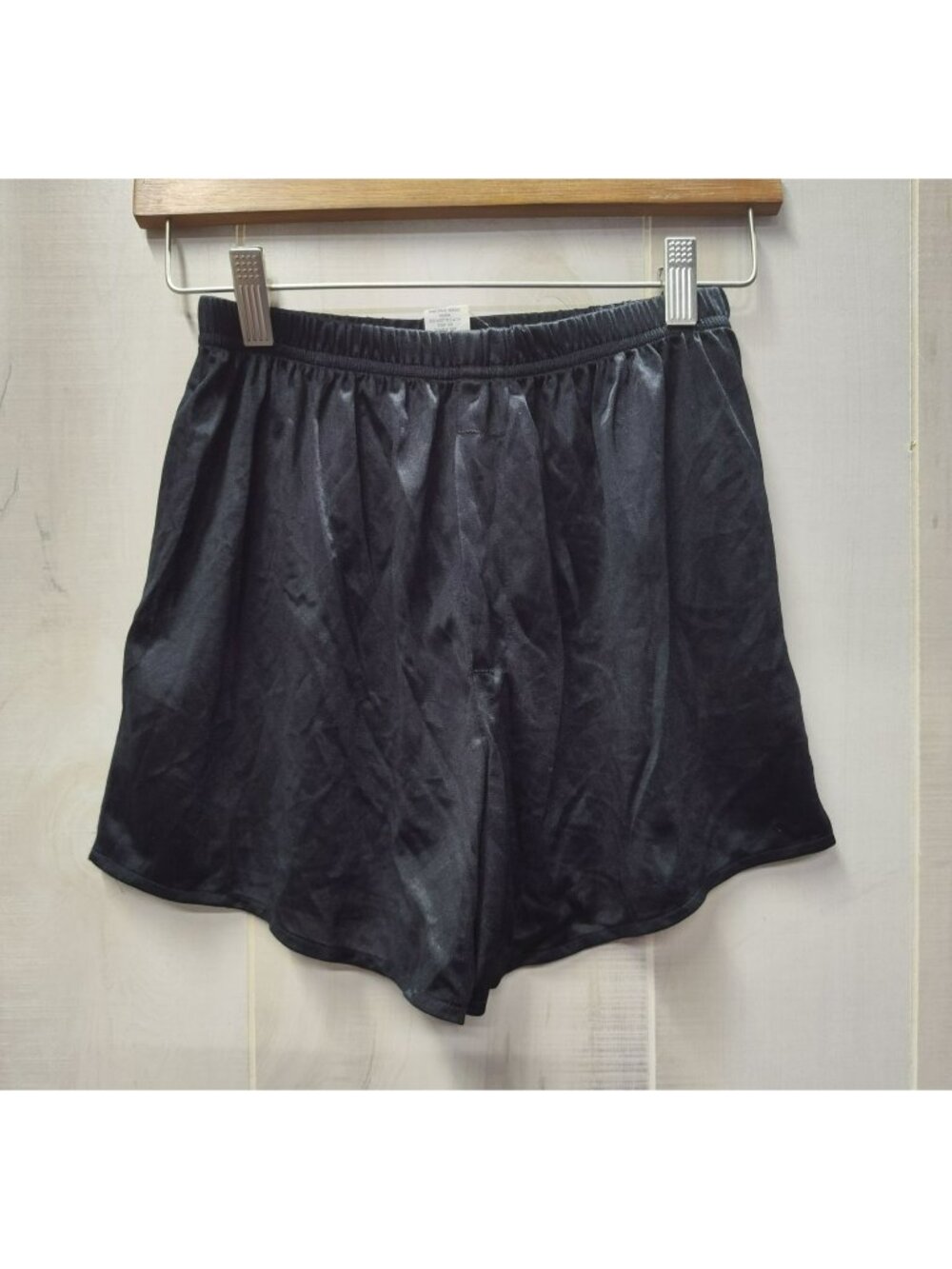 Vintage Frederick's of Hollywood Black Nylon Boxer Shorts, Sz Medium, USA Made